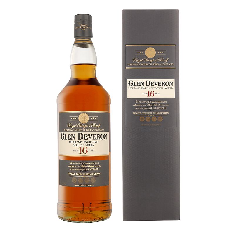 Foto van Glen deveron 16 years 1ltr whisky + giftbox