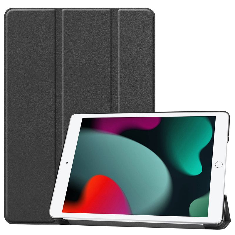 Foto van Basey ipad 10.2 2020 hoes book case hoesje - ipad 10.2 2020 hoesje hard cover case hoes - zwart