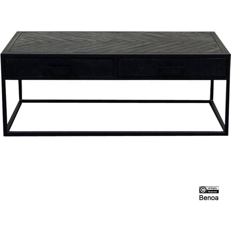 Foto van Benoa jax 2 drawer coffee table black 120 cm