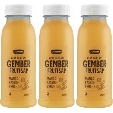 Foto van Jumbo vers sap gember, mango & passievrucht 3 x 250ml