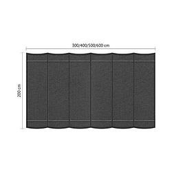 Foto van Shadow comfort harmonicadoek 2x6m carbon black incl. bevestigingsset