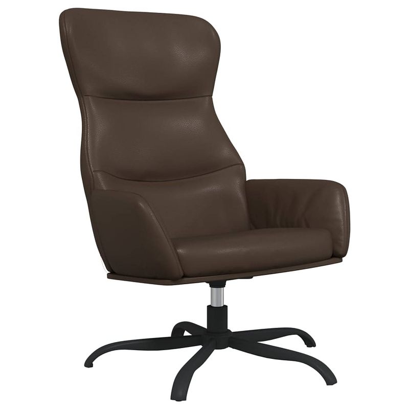 Foto van The living store fauteuil - relaxstoel - kunstleer - 70x77x94 cm - bruin