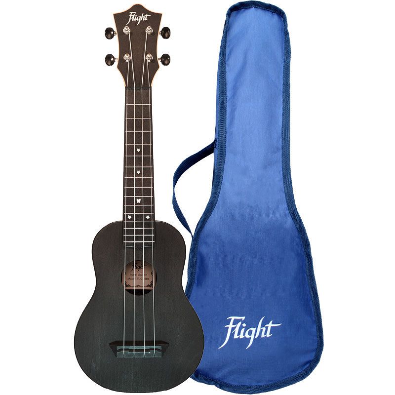 Foto van Flight travel series tus35 black sopraan ukelele met gigbag