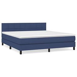 Foto van The living store boxspringbed - comfort - bed - 180 x 200 x 78/88 cm - blauw - duurzaam materiaal