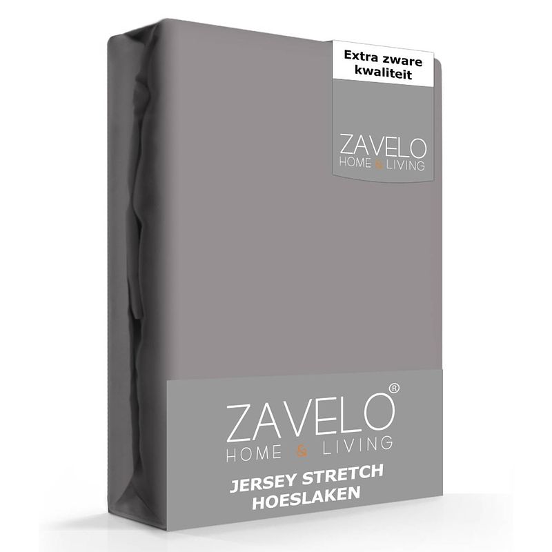 Foto van Zavelo® jersey hoeslaken antraciet-lits-jumeaux (160x200 cm)