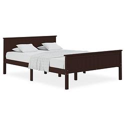 Foto van The living store bedframe massief grenenhout donkerbruin 160x200 cm - bed