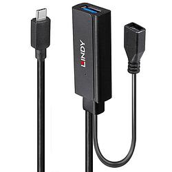 Foto van Lindy 43352 usb-c® (usb 3.2 gen 2) multiport hub 2 poorten zwart