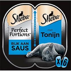 Foto van Sheba perfect portions in saus tonijn kattenvoer 6 x 37, 5g bij jumbo