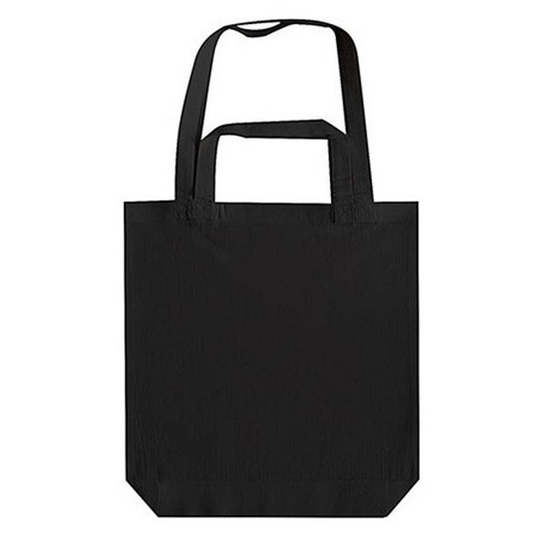 Foto van Zwarte canvas shopper met dubbel hengsel 38 x 42 cm- bedrukbare shopper