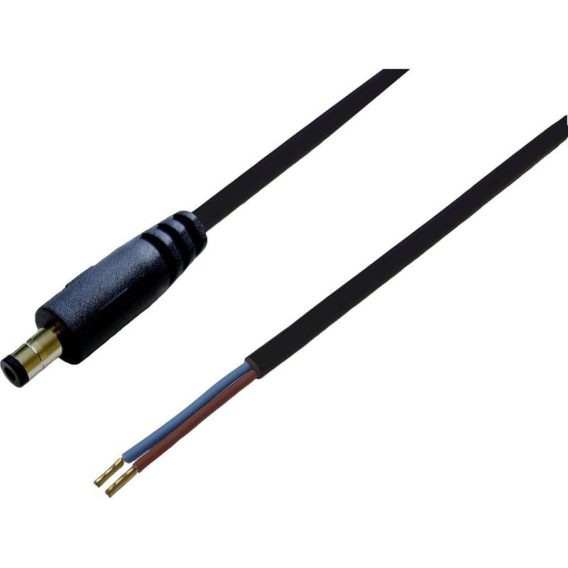 Foto van Bkl electronic dc-connector holle dc-stekker - adereindhulzen 5.5 mm 2.1 mm 0.75 m 1 stuk(s) single