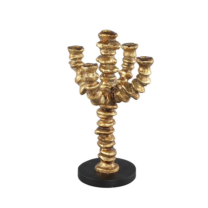 Foto van Ptmd reflo gold poly candleholder for multiple candles