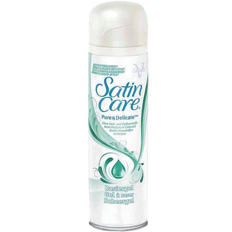 Foto van Gillette satin care scheergel - pure & delicate 200ml