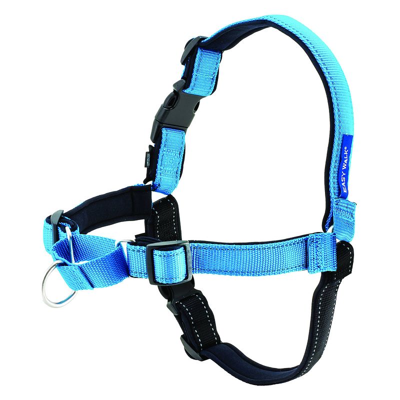 Foto van Altranet hondentuigje easy walk deluxe 30-38 cm nylon blauw