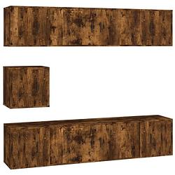 Foto van The living store tv-meubelset - gerookt eiken - 2x 100x34.5x40 cm - 5x 40x34.5x40 cm