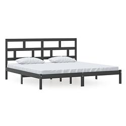 Foto van The living store houten bedframe - the living store - bed - afmeting- 205.5 x 206 x 100 cm - kleur- zwart