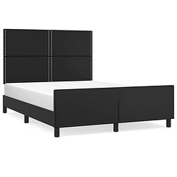 Foto van The living store bedframe - bedframe - 193 x 146 x 118/128 cm - duurzaam kunstleer