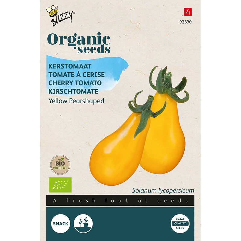 Foto van Buzzy - organic tomaat yellow pearshaped (bio)