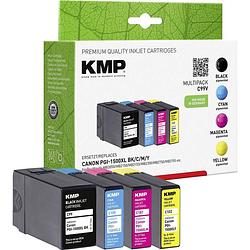 Foto van Kmp inkt vervangt canon pgi-1500xl compatibel combipack zwart, cyaan, magenta, geel c99v 1564,0050