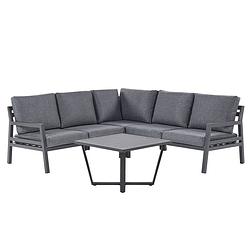 Foto van Beliani vizzini - loungeset-zwart-aluminium