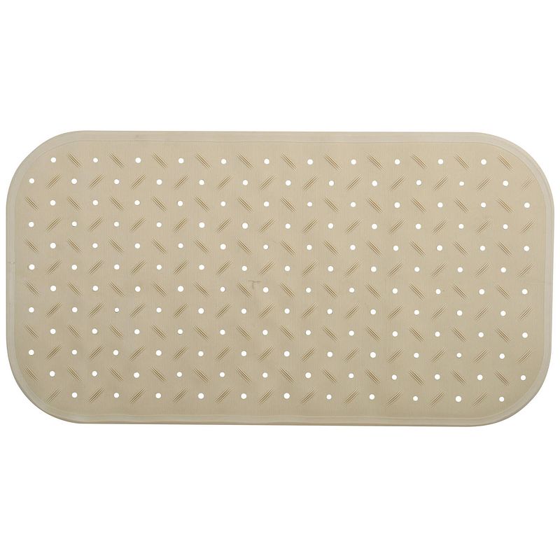 Foto van Msv douche/bad anti-slip mat badkamer - rubber - beige - 36 x 65 cm - badmatjes