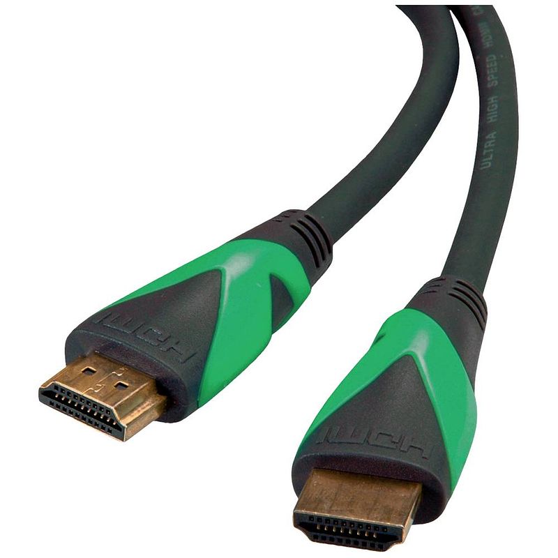 Foto van Roline green hdmi aansluitkabel hdmi-a stekker 3 m zwart 11446012 halogeenvrij hdmi-kabel