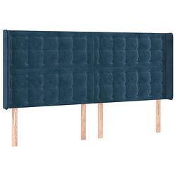 Foto van The living store hoofdbord - 203 x 16 x 118/128 cm - donkerblauw the living store