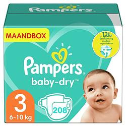 Foto van Pampers - baby dry - maat 3 - maandbox - 208 luiers - voordeel