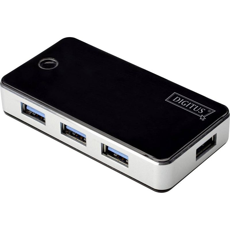 Foto van Digitus da-70231 4 poorten usb 3.2 gen 1-hub zwart, zilver