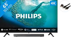 Foto van Philips 65pus7009  + soundbar + hdmi kabel