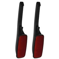 Foto van Set van 2 - kledingborstel/ontpluizer/pluizenverwijderaar - zwart/rood - inklapbaar - 33 cm - kledingborstels