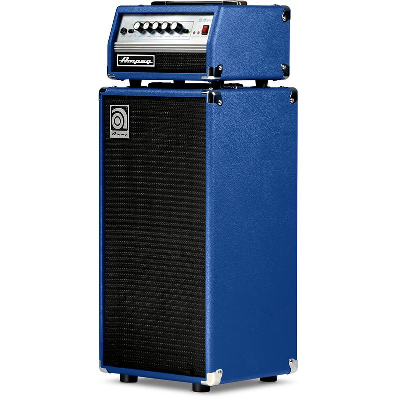 Foto van Ampeg micro stack vr blue edition basversterker top en speakerkast