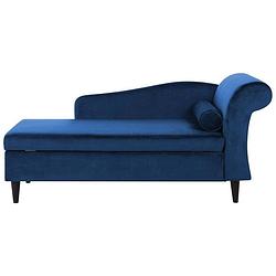 Foto van Beliani luiro - chaise longue-blauw-fluweel