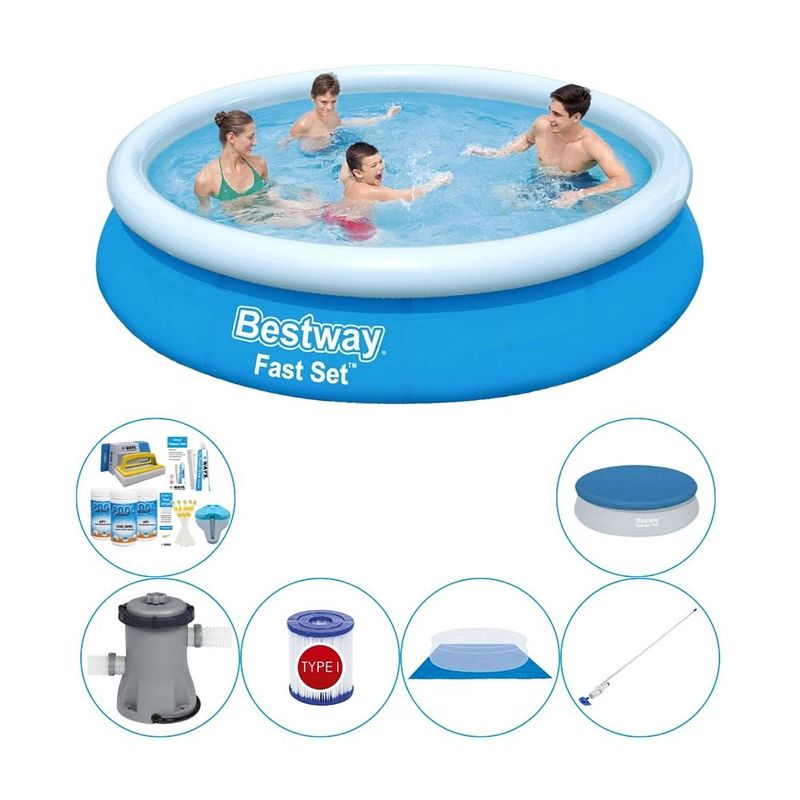 Foto van Bestway fast set rond 366x76 cm - zwembad super deal