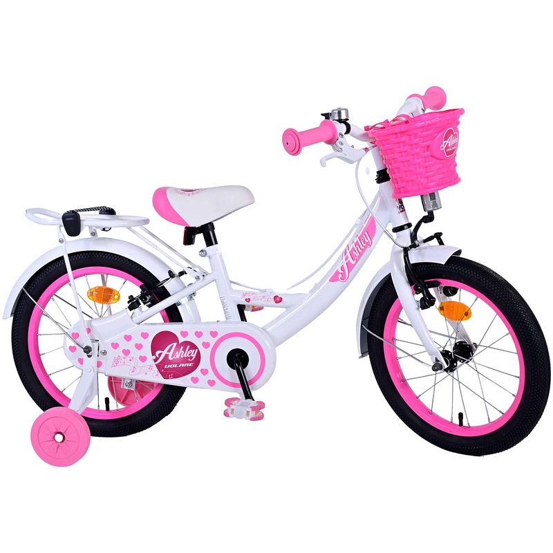 Foto van Volare ashley kinderfiets - meisjes - 16 inch - wit - twee handremmen