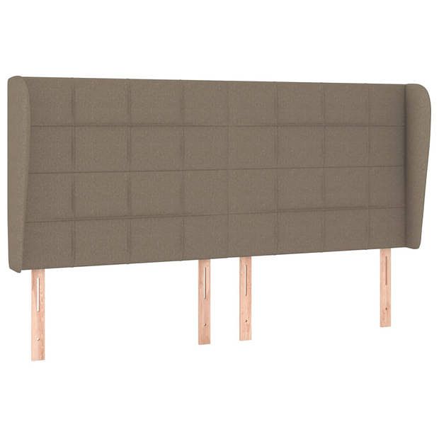 Foto van Vidaxl hoofdbord met randen 203x23x118/128 cm stof taupe