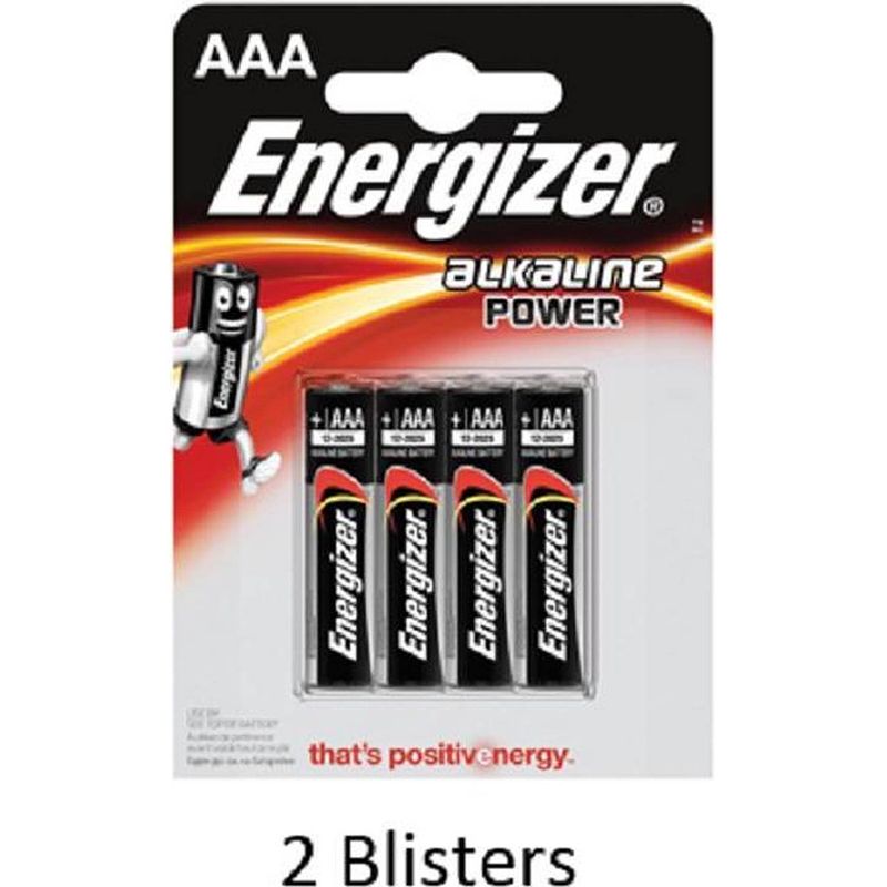 Foto van 8 stuks (2 blisters a 4 stuks) energizer alkaline power aaa