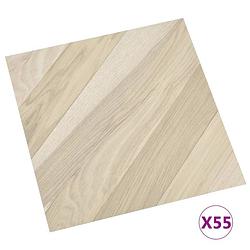 Foto van Vidaxl vloerplanken zelfklevend 55 st 5,11 m² pvc gestreept beige