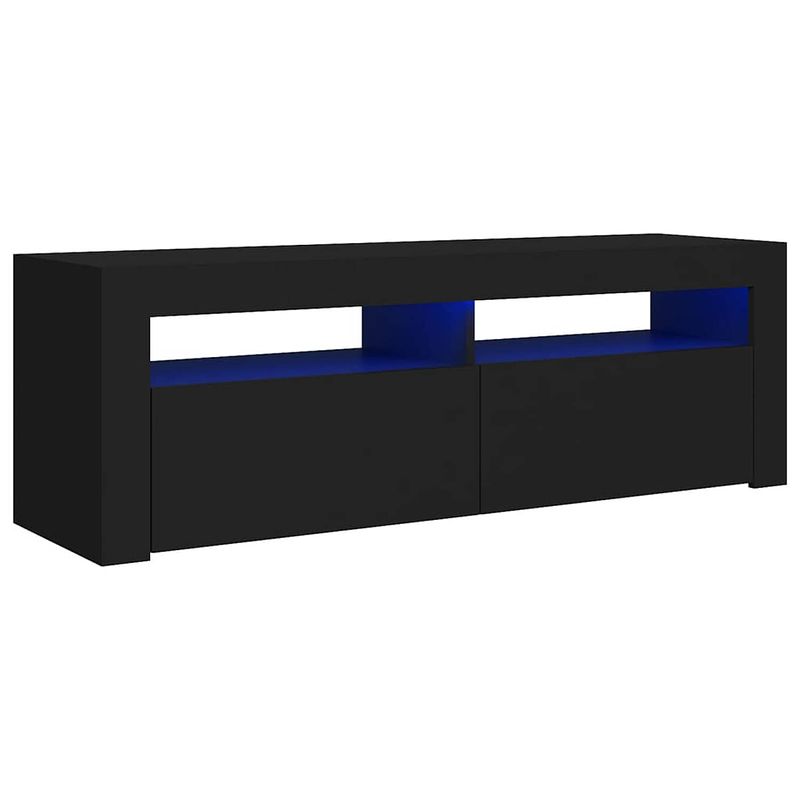 Foto van The living store tv-meubel met led-verlichting 120x35x40 cm zwart - kast