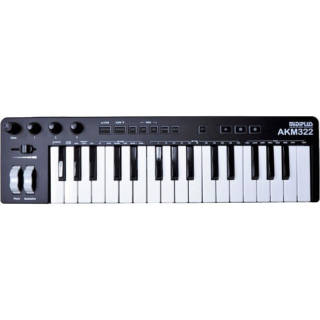 Foto van Midiplus akm322 midi keyboard, zwart