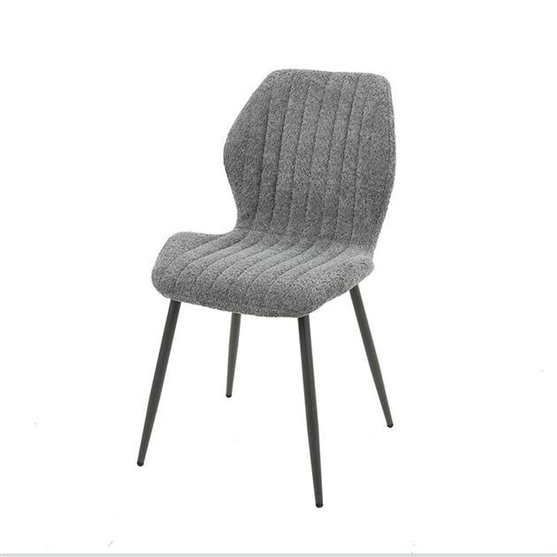 Foto van Set van 4 eetkamerstoelen chantal bouclé grijs