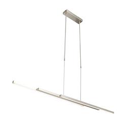 Foto van Moderne hanglamp - steinhauer - kunststof - modern - led - l: 120cm - voor binnen - woonkamer - eetkamer - zilver