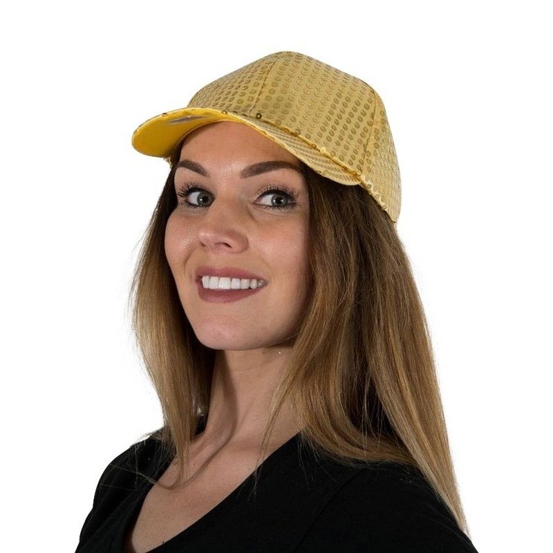 Foto van Disco cap/ pet met gouden pailletten - verkleedhoofddeksels