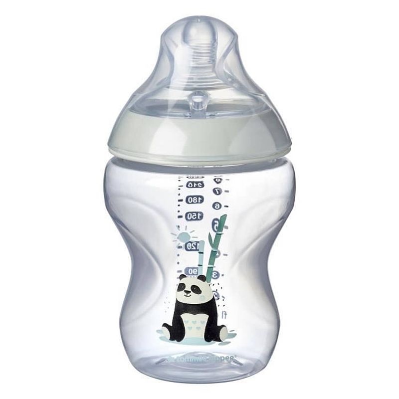 Foto van Tommee tippee 2 babyflesjes ctn 260 ml roze gedecoreerd