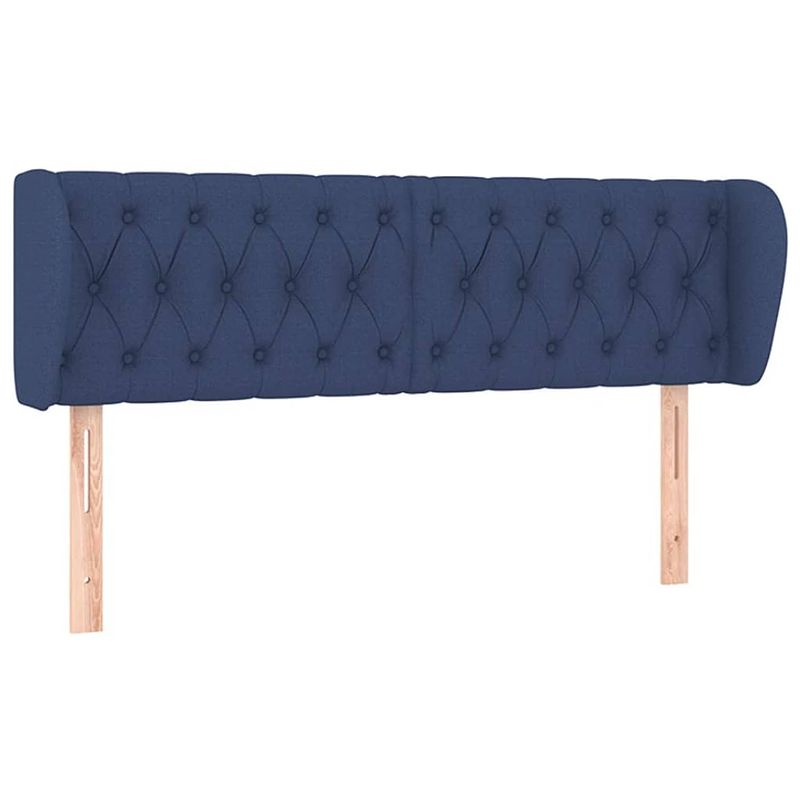 Foto van The living store hoofdbord blauw - 163 x 23 x 78/88 cm - duurzaam materiaal - verstelbare hoogte - comfortabele