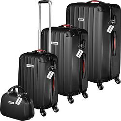 Foto van Tectake® - reiskoffers - kofferset cleo 4-delig met bagageweger - zwart