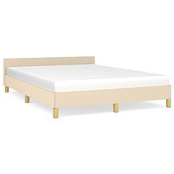 Foto van The living store bedframe premium - bedframes - 203 x 143 x 50 cm - crème