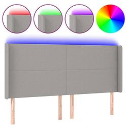 Foto van The living store hoofdbord - led-strip - lichtgrijs - 203 x 16 x 118/128 cm - verstelbaar