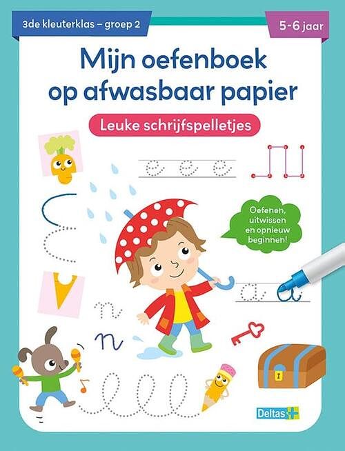 Foto van Mijn oefenboek op afwasbaar papier leuke schrijfspelletjes (5-6 j.) - paperback (9789044763324)