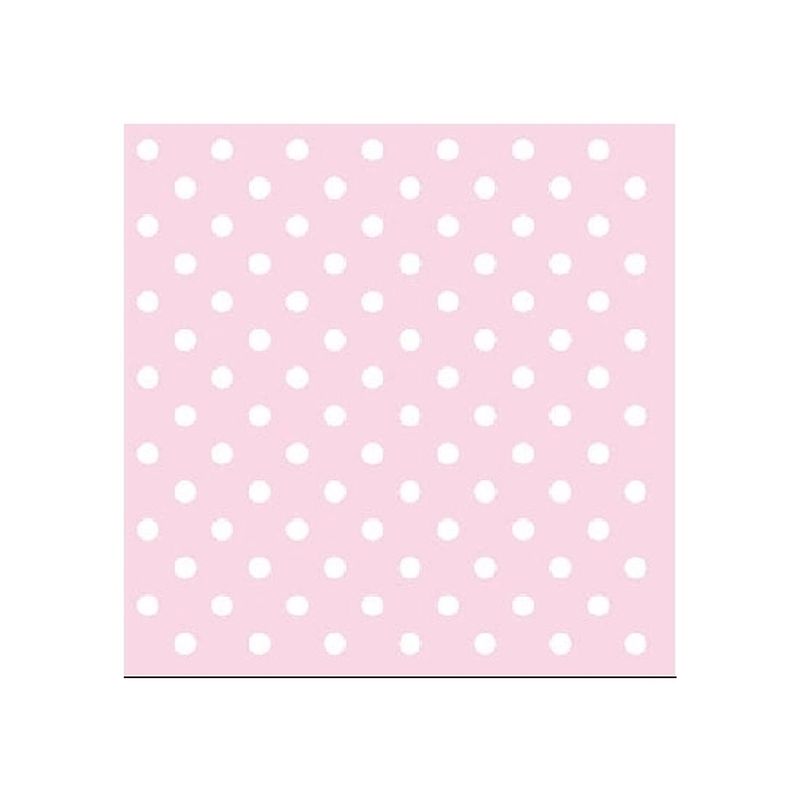 Foto van 20x servetten met stippen roze 3-laags - feestservetten