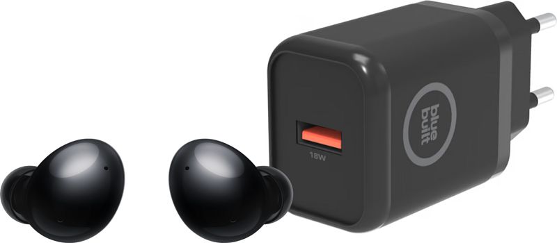 Foto van Samsung galaxy buds 2 zwart onyx + bluebuilt oplader 18w